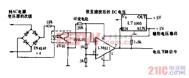 输电线断电检测器电路图