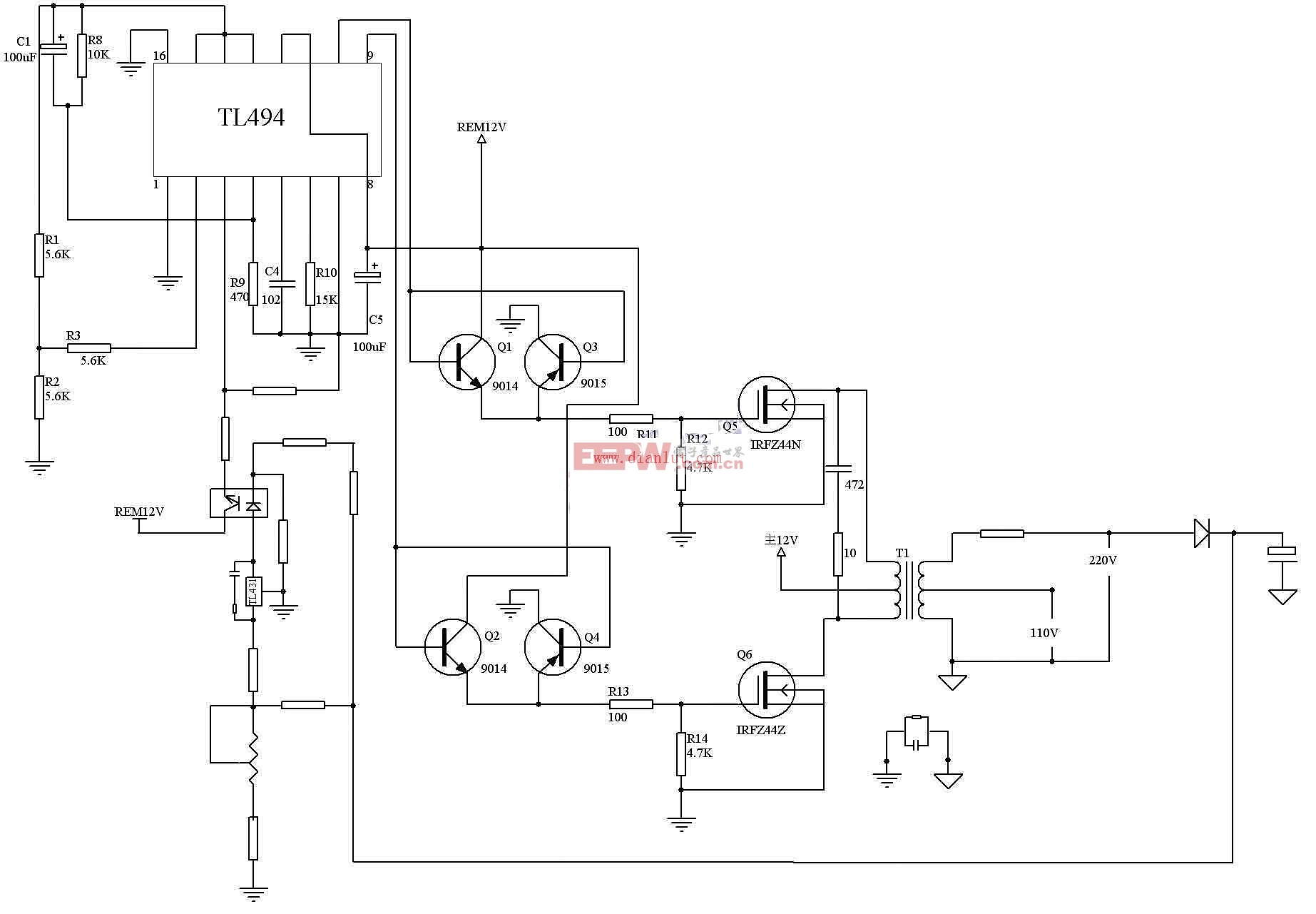 tl494设计的逆变器电路