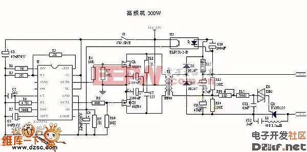 电子捕鱼器(高频大功率)电路图