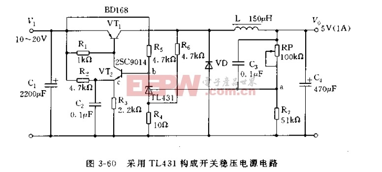 采用tl431构成的开关稳压电源电路