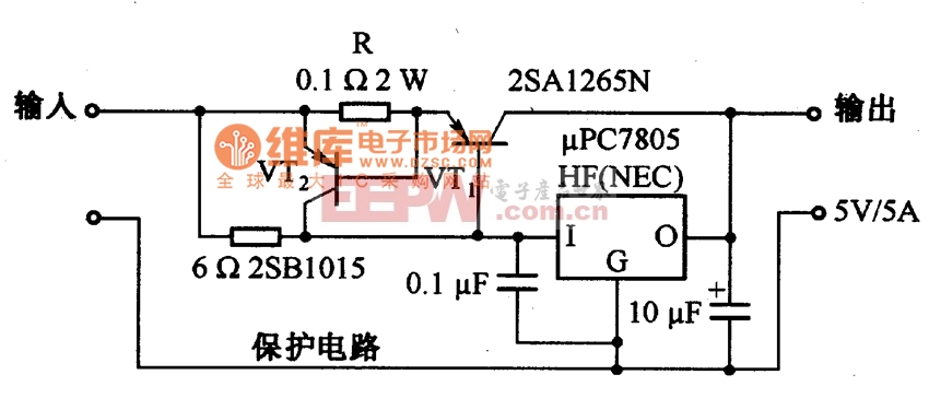 采用晶体管和限流电路电路图