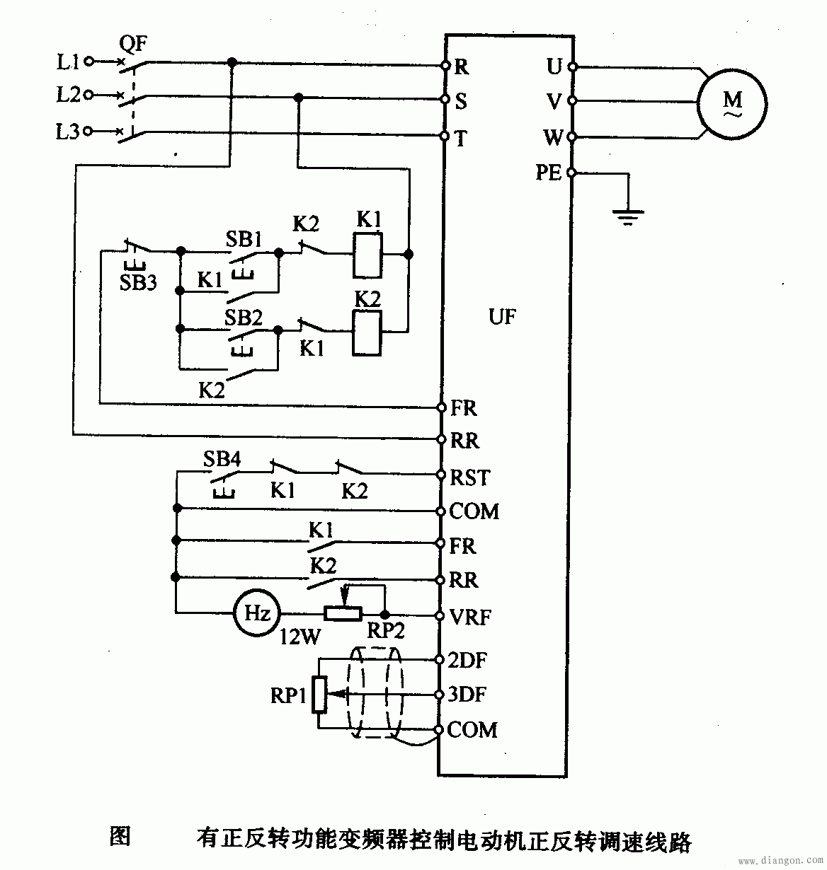 变频器控制电动机正反转解决方案华强电子网