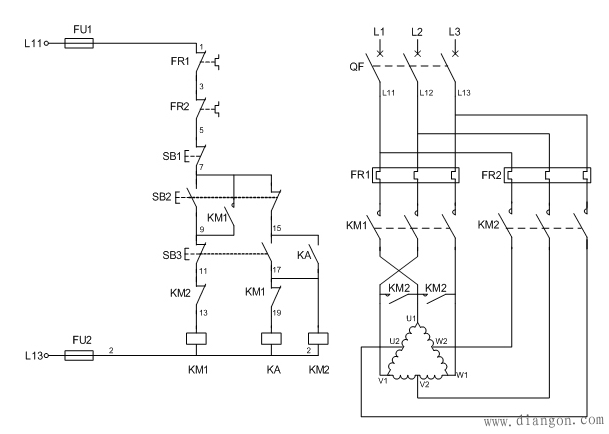 双速电动机控制电路图及接线图解决方案华强电子网