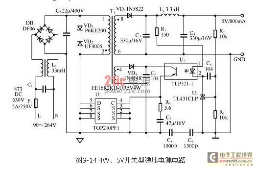 acdc开关稳压电源应用电路图