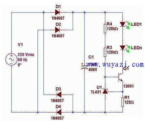 lm358恒流电路此电路的优点是电路相对比较简单,恒流精度极高,不受