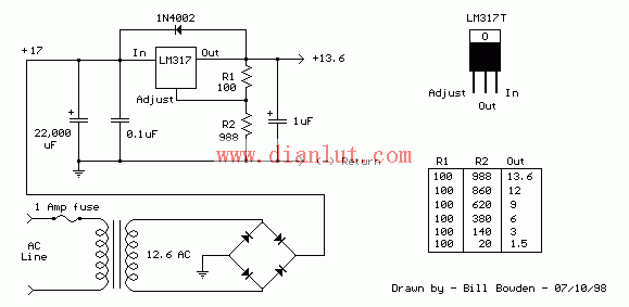 lm317应用电路及引脚功能图