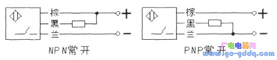 pnp型和npn型传感器接线图