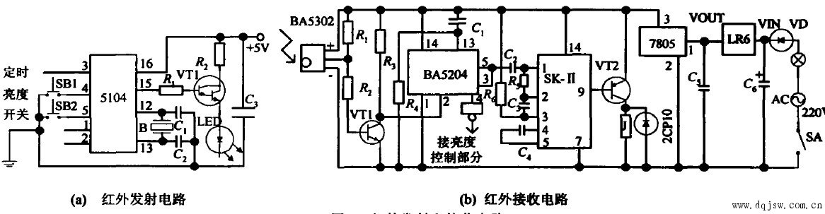 图4 红外发射与接收电路