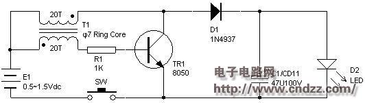 1.5v led手电筒电路图