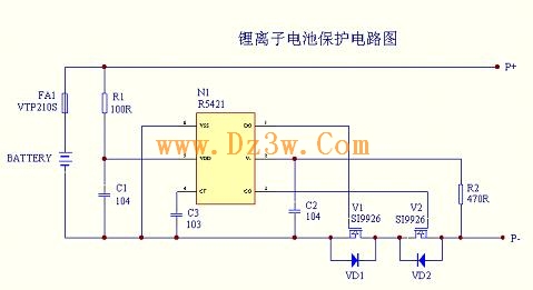 锂电池过充电过放电过流及短路保护电路原理及电路图