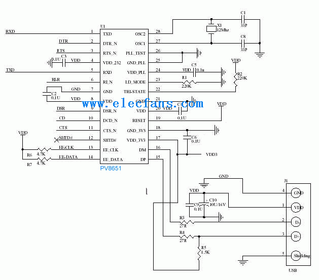 usb转rs485电路图