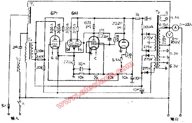614-05(500va)交流稳压器电路原理图