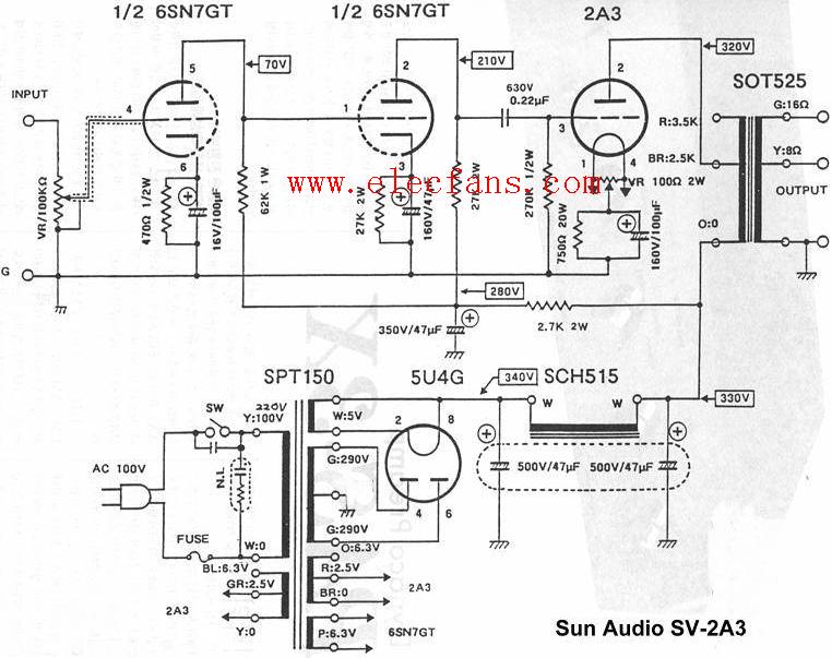 2a3电子管功放电路图