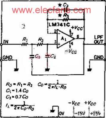 电路工作原理12db/oct巴特沃次滤波器电路的q值必须为0.