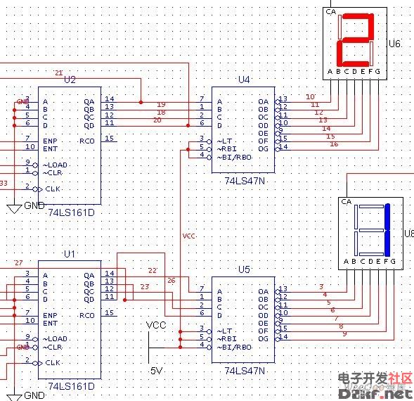 100内的加减计数器电路图