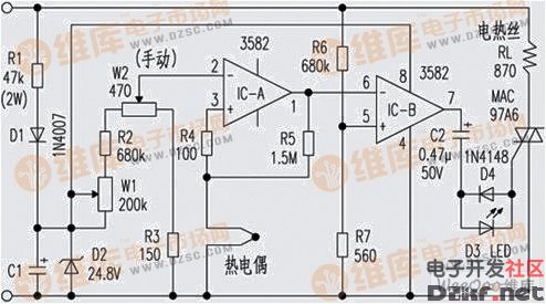 自制恒温电烙铁电路图