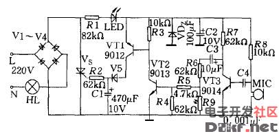 声光控延时开关电路