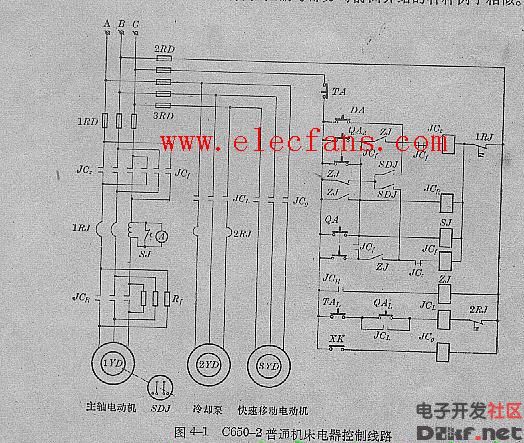 普通机床电器控制线路图c650-2型