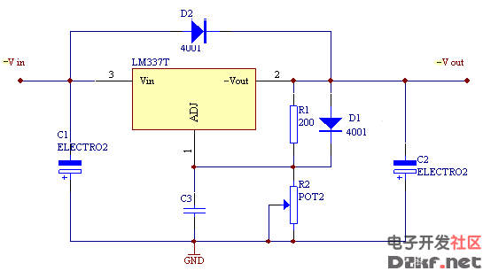 lm337可调稳压电路图