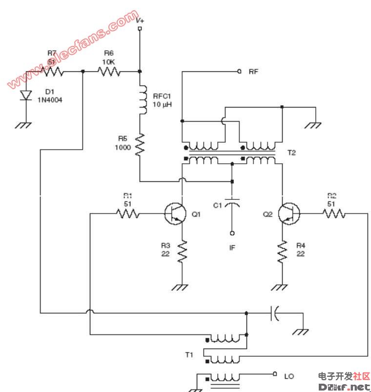 三极管混频电路图