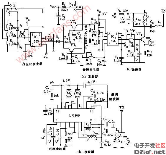 遥控电路图                       分享到:         秒信号发生器