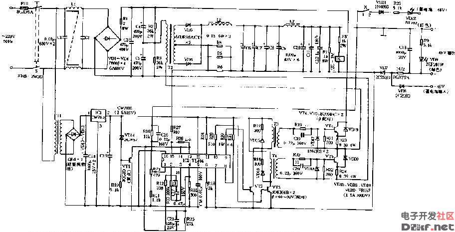 48v5a开关电源电路图