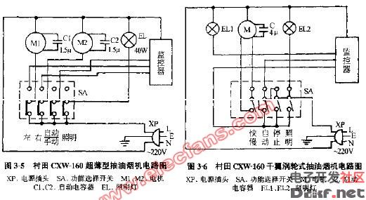 村田cxw-160超薄型抽油烟机电路图