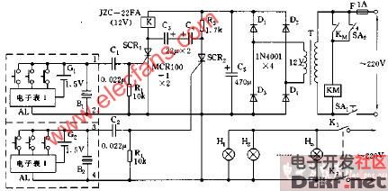照明灯时控开关电路图