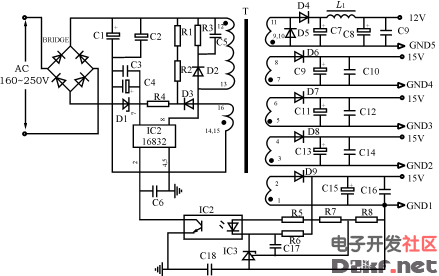 tda16832变频空调开关电源电路原理图