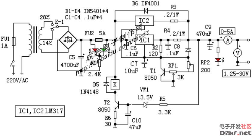 lm317可调稳压电源