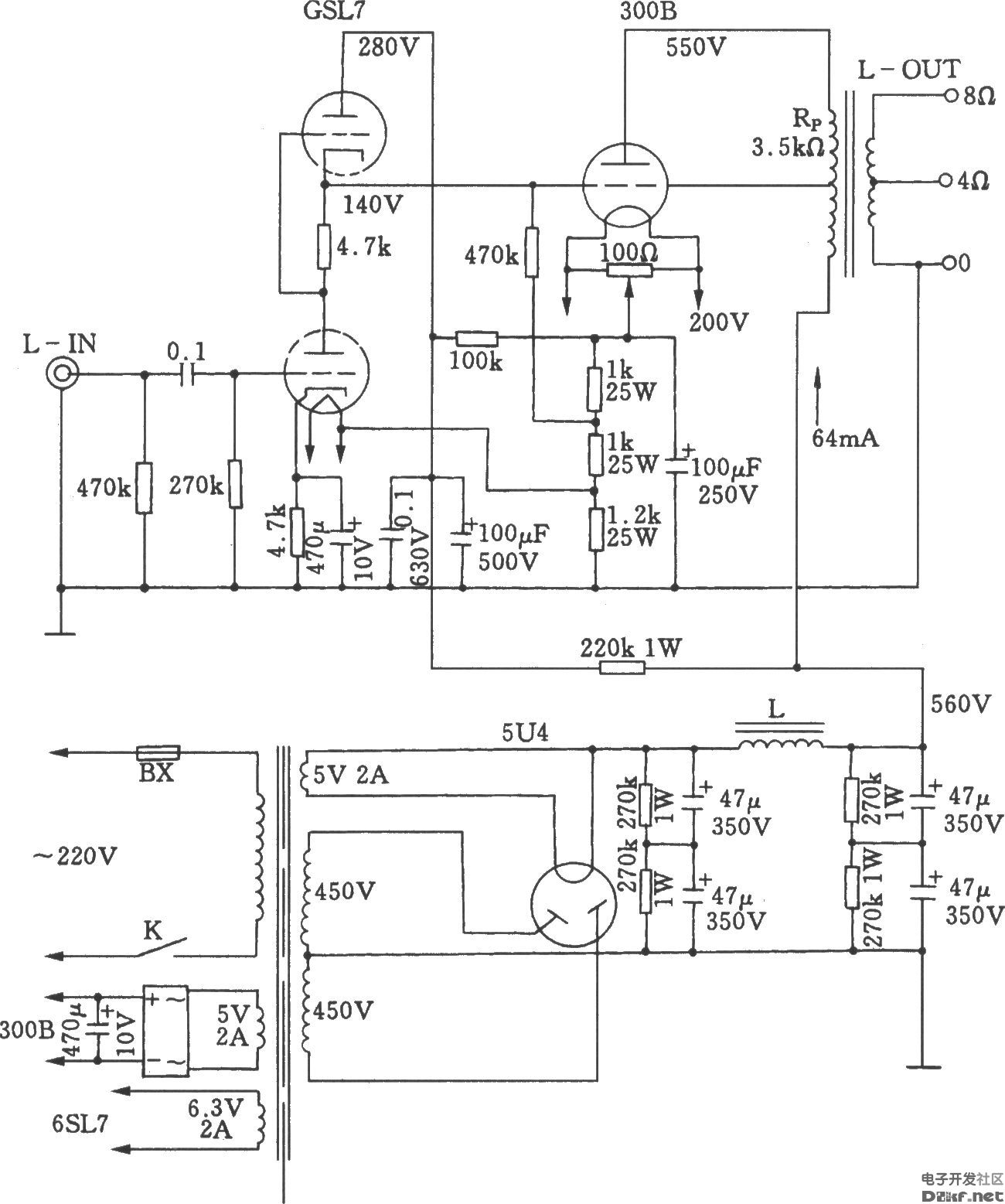 电子管单端a类300b功放