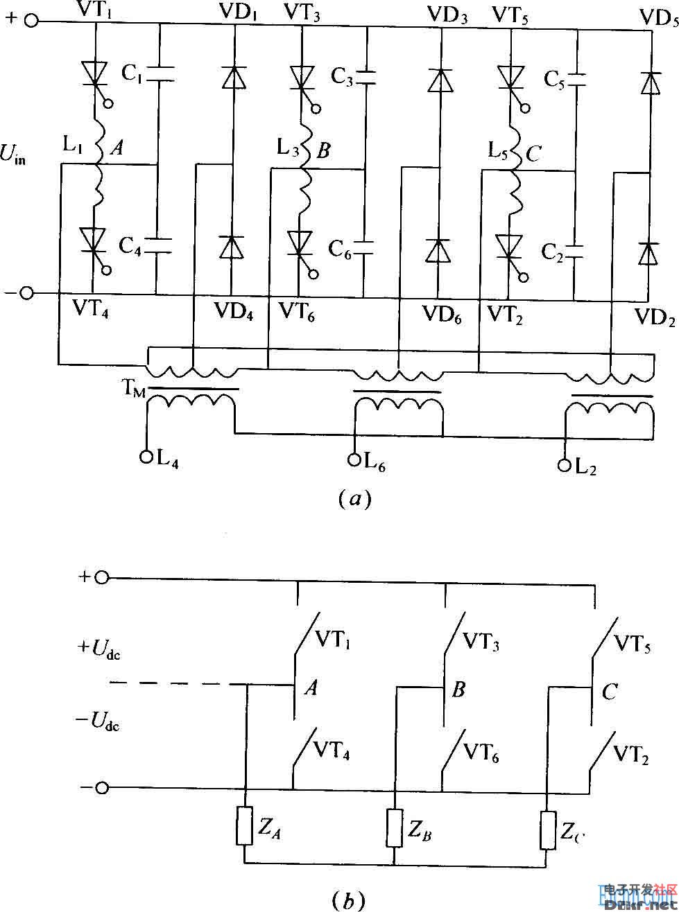 三相桥式逆变器电路图