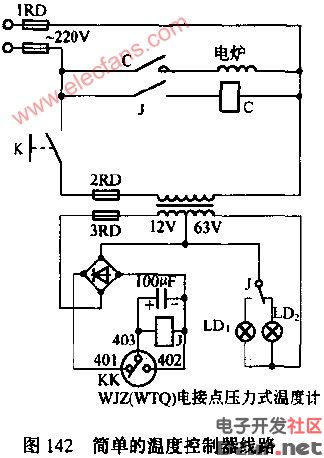 简单的温度控制器电路图