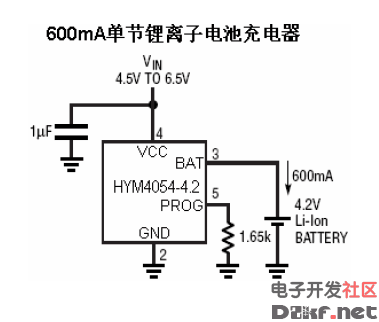 hym4054,仿照凌特的ltc4054,适合usb充电,最大充电电流800ma.