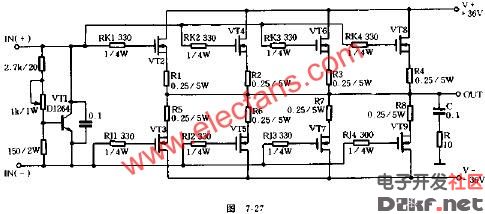 纯直流场效应管功放电路原理图