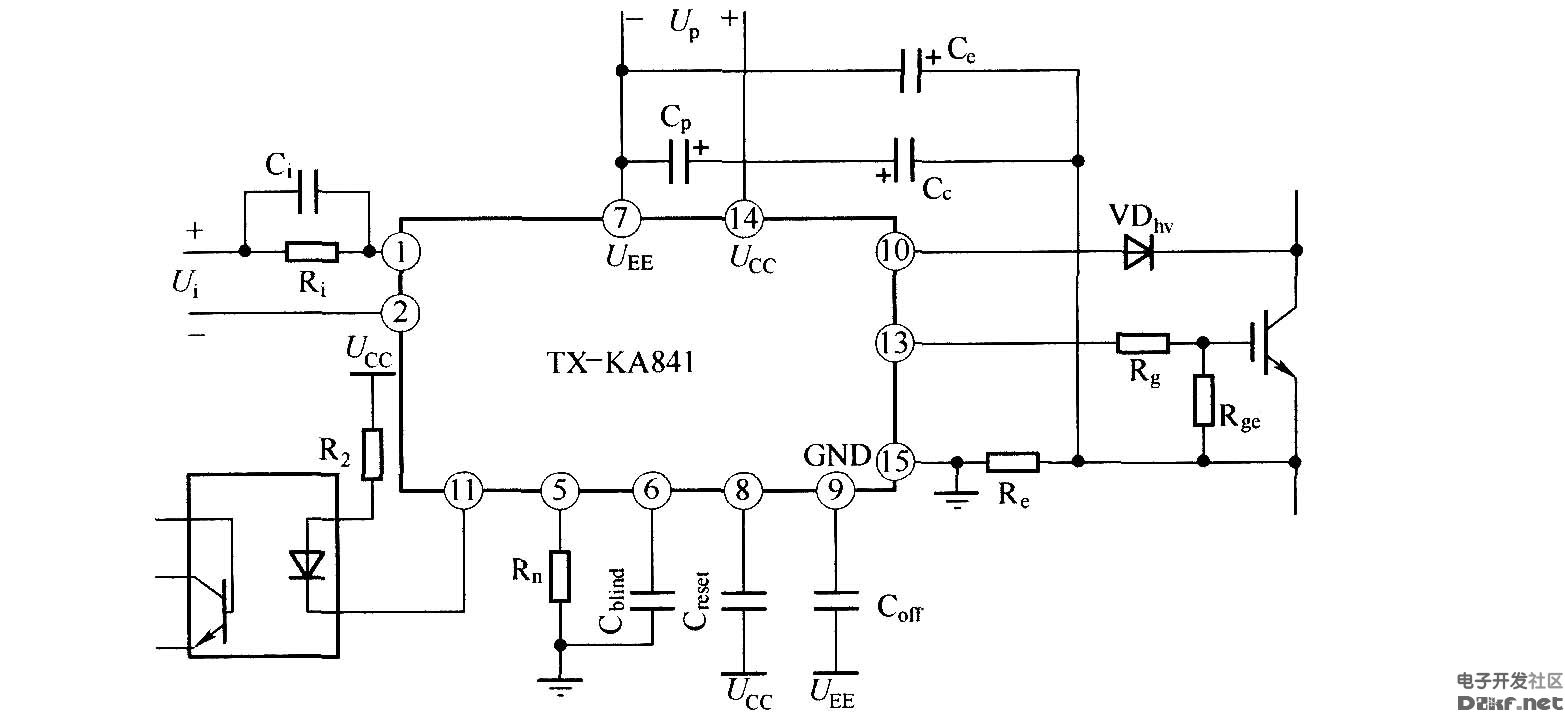 tx-ka841igbt驱动器的应用连接图