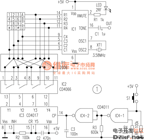 实用dtmf编译码器开发试验电路图