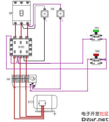 自锁电路实物接线图