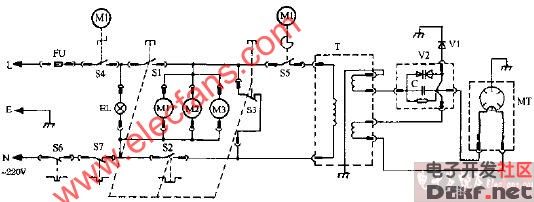 格兰仕wp700机械式微波炉电路图