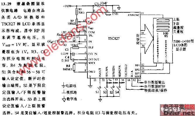 液晶条图显示仪表电路