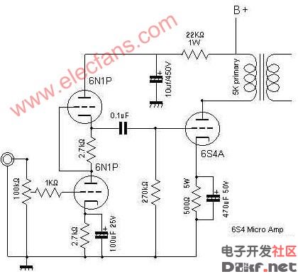 6s4ase6n1p胆机电路原理图