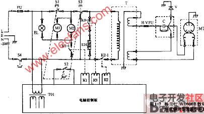 格兰仕wd900b数码控制式烧烤型微波炉电路图