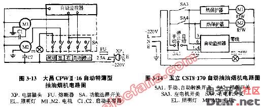 大昌cpw-16自动特薄型抽油烟机电路图