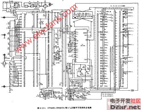 dt840dcm3900a型312位数字万用表的总电路图