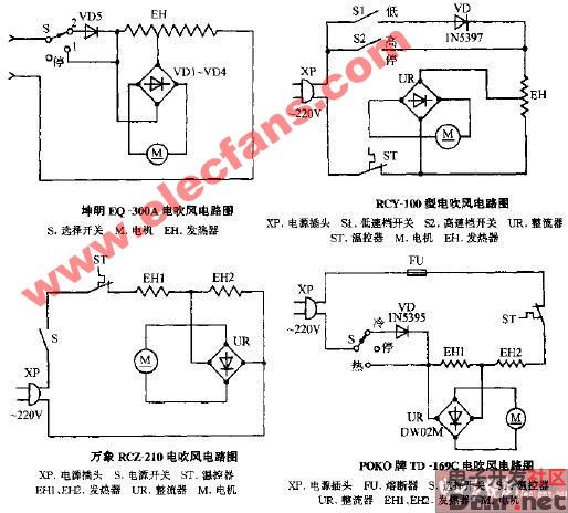 rcy-100型电吹风电路图