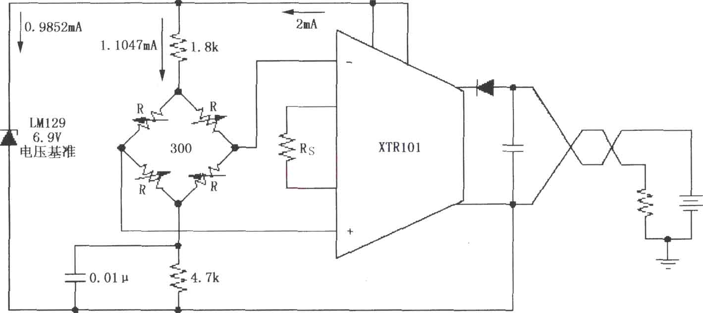 xtr101电桥输入电压激励电路图