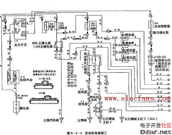 夏利2000发动机电路图