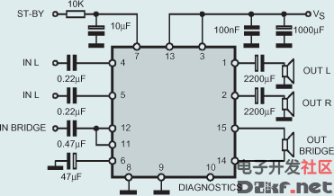 TDA7375典型应用电路