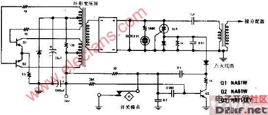 电容放电点火装置电路图