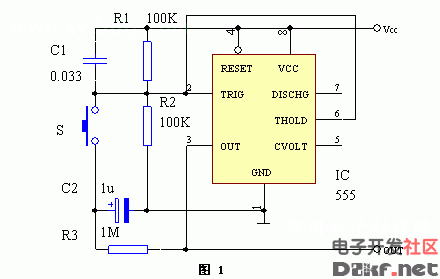 使用ne555制作的单键双稳电子开关